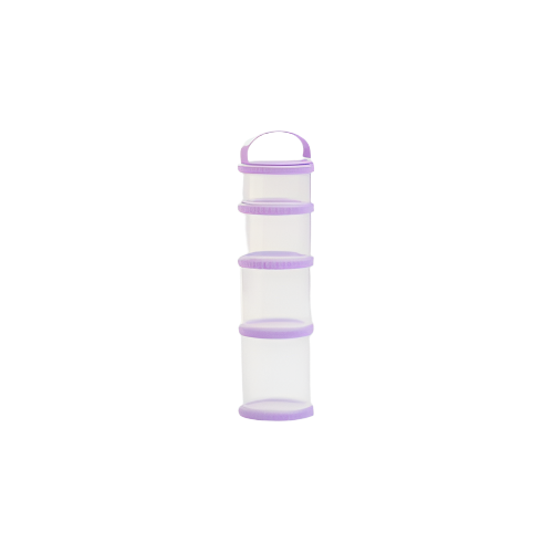 4-Tier Stackable Purple Snack Pots BPA-Free Food Containers

