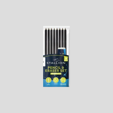 9-Piece HB Pencil &amp; Eraser Set - 8 Pencils &amp; 1 Eraser&nbsp;for £1.99