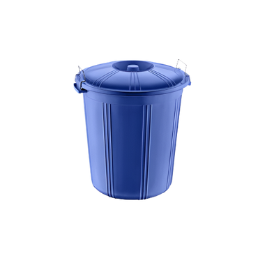 90 Litre Blue Round Plastic Bin with Lid for Waste and Recycling – IndianGroceryUK