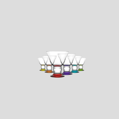 Orion Ice Cream Cup Glasses – Set of 6 with Coloured Base