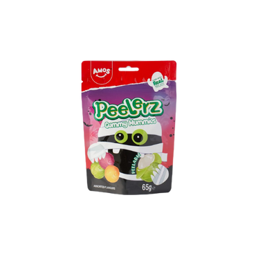 Amos Peelerz Gummy Mummies 65g – Fruity Gummy Candy Pack from IndianGroceryUK