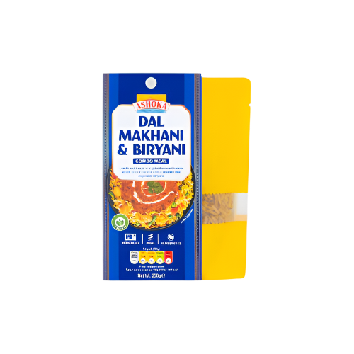 Ashoka Dal Makhani and Biryani Combo Meal 250g – Ready-to-eat Indian meal pack

