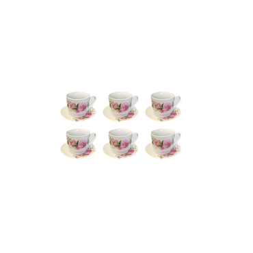 12-Piece Assorted Design Espresso Coffee Cup and Saucer Set – Colorful Porcelain

