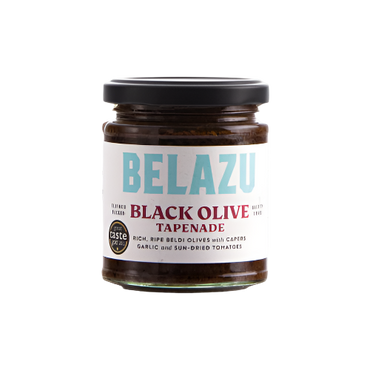 Belazu Beldi Black Olive Tapenade 170G – Mediterranean Black Olive & Caper Spread


