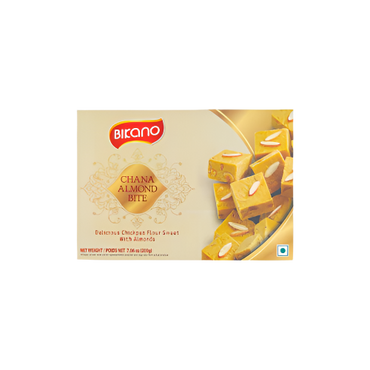 Bikano Chana Almond Bite 200g – Crunchy Sweet Nut and Chana Snack

