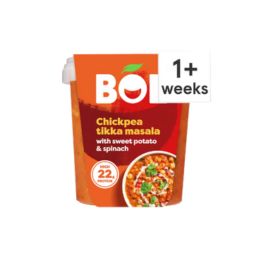 “BOL Chickpea Tikka Masala Power Pot 450g – Vegan Indian Ready Meal with Chickpeas and Tomato Curry”