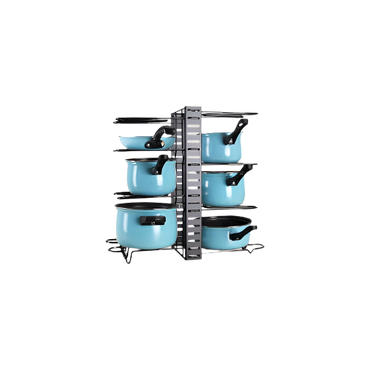 Buckingham Multi-Function Pan and Pot Organising Rack – Adjustable Black Metal Kitchen Shelf


