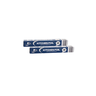 Buffalo Kitchen Foil – 2 Rolls of 10m Aluminium Foil for Cooking, Baking, and Food Storage


