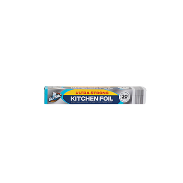 Buffalo Ultra Strong Kitchen Foil – 30 Metre Heavy-Duty Aluminium Roll for Cooking and Baking

