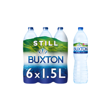 Buxton Still Natural Mineral Water 6x1.5L – Pure Natural Water from the UK

