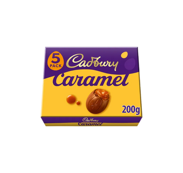 Cadbury Caramel Egg 5 Pack 195G milk chocolate eggs with gooey caramel filling from IndianGroceryUK
