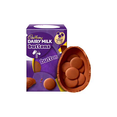 Cadbury Dairy Milk Giant Buttons Easter Egg 96g – Creamy Milk Chocolate Treat

