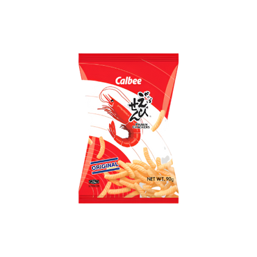 Calbee Prawn Crackers Original 90g – Japanese crispy prawn-flavored snack

