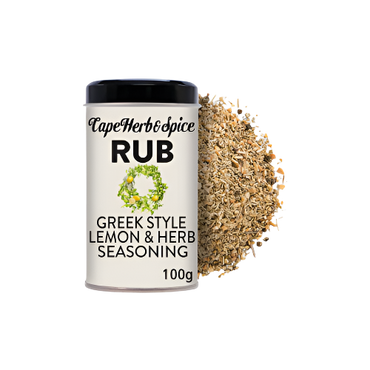 Cape Herb & Spice Greek Style Lemon & Herb Seasoning Rub 100G – Mediterranean Flavors for Cooking

