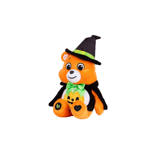 “22cm Trick-or-Sweet Care Bear Halloween plush with tray accessory, soft bean-filled toy”

