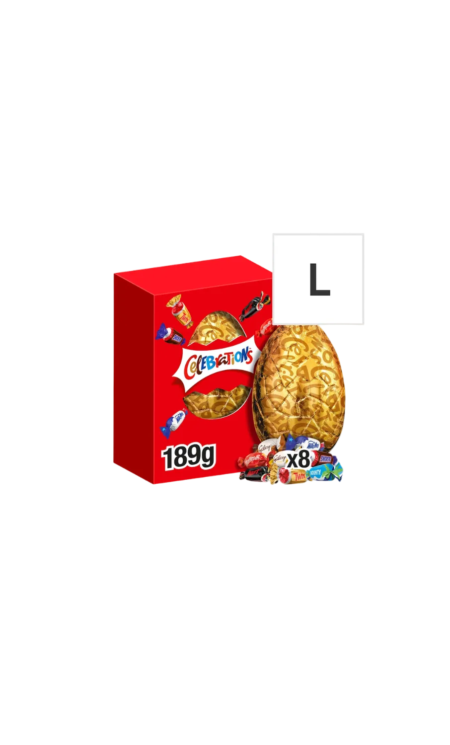 Celebrations Milk Chocolate Easter Egg 189g gift box with assorted mini chocolates – available at IndianGroceryUK UK