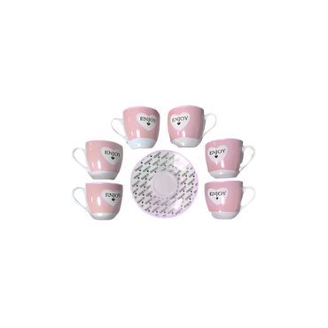Porcelain Coffee and Tea Mug Cup Set with Saucers – 12-Piece Everyday Collection

