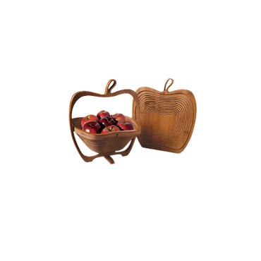 collapsible bamboo fruit basket in apple shape

