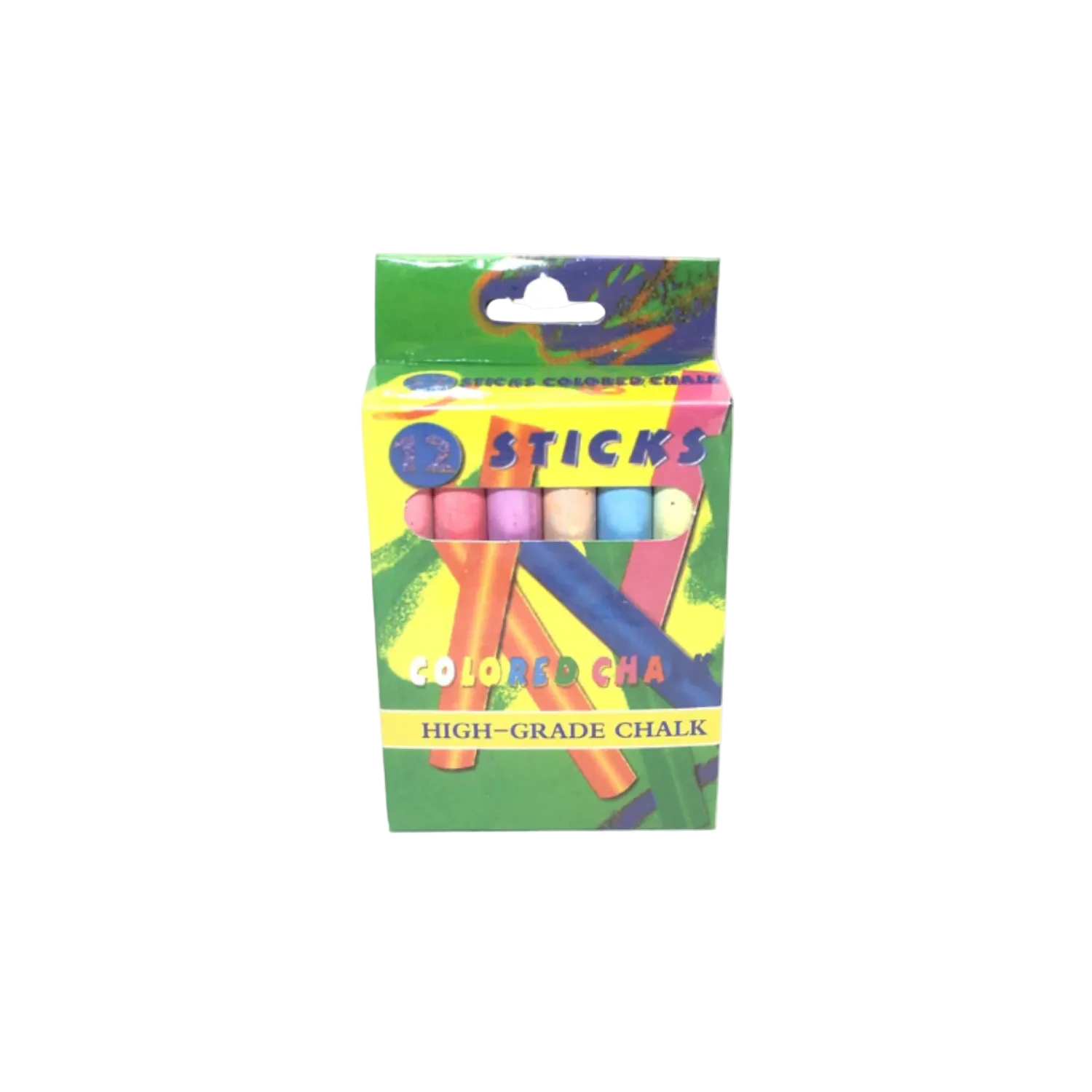 Coloured Chalk Sticks Pack of 12 for Kids