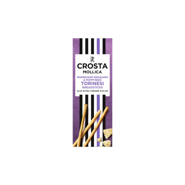 Crosta & Mollica Parmesan & Poppyseed Torinesi 120G Pack – Crunchy Italian Breadsticks UK