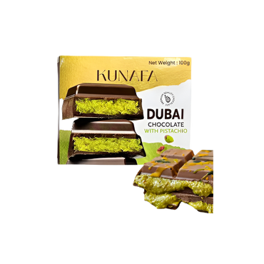 Dubai Chocolate Bar Pistachio Kunafa 100g – Premium Luxury Chocolate
