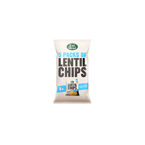 Eat Real Lentil Chips Multipack - Salted 5 Pack 18G – Healthy & Crunchy Vegan Snack

