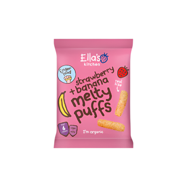 Ella's Kitchen Melty Puffs Strawberry Banana 20g – Healthy Snack for Babies


