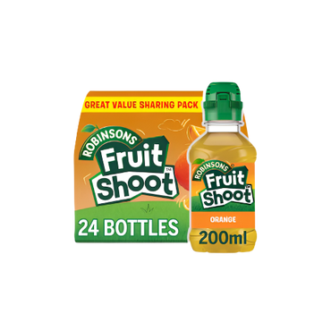 Fruit Shoot Orange Juice Drink 24x200ml – No Added Sugar, Kid-Friendly

