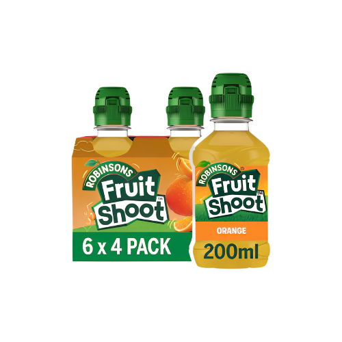 Fruit Shoot Orange Juice Drink 4x200ml – No Added Sugar, Kid-Friendly

