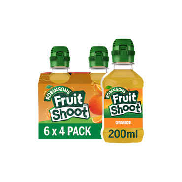 Fruit Shoot Orange Juice Drink 4x200ml – No Added Sugar, Kid-Friendly

