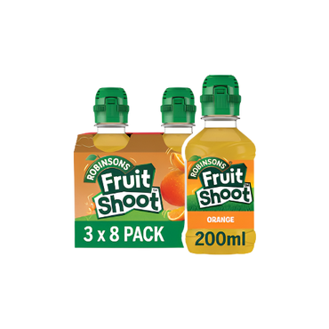 Fruit Shoot Orange Juice Drink 8x200ml – No Added Sugar, Kid-Friendly

