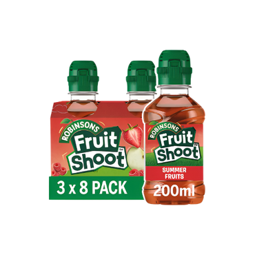 Fruit Shoot Summer Fruits Juice Drink 8x200ml – No Added Sugar, Kid-Friendly

