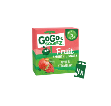 GoGo Squeez Apple Strawberry Fruit Snack 4x90g kids fruit puree pouch