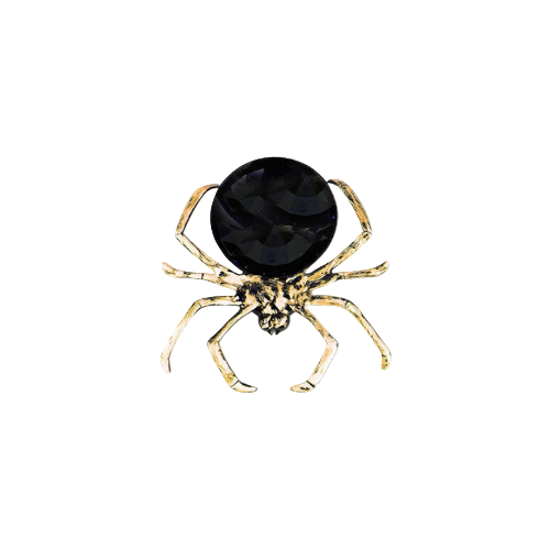 “13cm plastic Halloween candy bowl with gold spider design for sweets and snacks”

