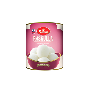 Haldiram's Rasgulla 1kg - Soft Indian Sweet in Syrup

