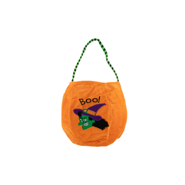 Halloween Plush Orange Trick or Treat Bucket – Soft & Reusable for Kids