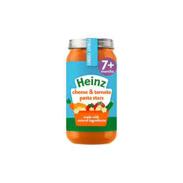 Heinz Cheese & Tomato Pasta Stars Baby Food Jar 200g – Soft & Tasty for Babies

