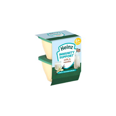 Heinz Milk & Vanilla Immunity Support Baby Food Pots 6+ Months – 2x100g