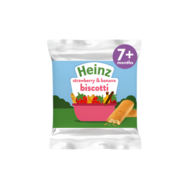 Heinz Strawberry & Banana Biscotti Baby Food Snacks 60g – Tasty and Nutritious Baby Snack for 6+ Months

