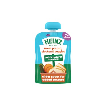 Heinz Sweet Potato, Chicken & Veggies Pouch Baby Food 130g – Nutritious Meal for Babies 7+ Months

