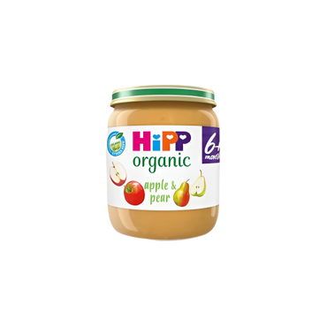 HiPP Organic Apple & Pear Baby Food Jar 4+ Months – 125g | Smooth & Natural Weaning Puree