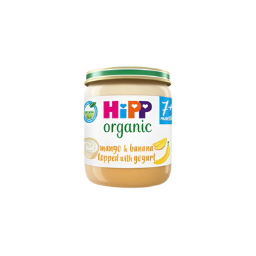 HiPP Organic Mango & Banana Topped with Yogurt Baby Food Jar 7+ Months – 160g | Healthy Baby Food