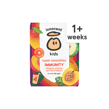 Innocent Kids Super Smoothies Mangoes, Peaches, Apricots & Apples 4 x 150ml – No Added Sugar & 100% Natural

