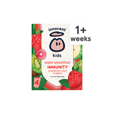 Innocent Kids Super Smoothies Strawberries, Kiwis & Apples 4 x 150ml – No Added Sugar & Natural Ingredients

