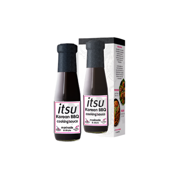 Bottle of Itsu Korean BBQ Cooking Sauce 200ml – Authentic Korean Marinade & Stir-fry Sauce

