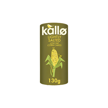 Kallo Lightly Salted Low Fat Corn Cakes 130g | Healthy, Gluten-Free & Crunchy Snack

