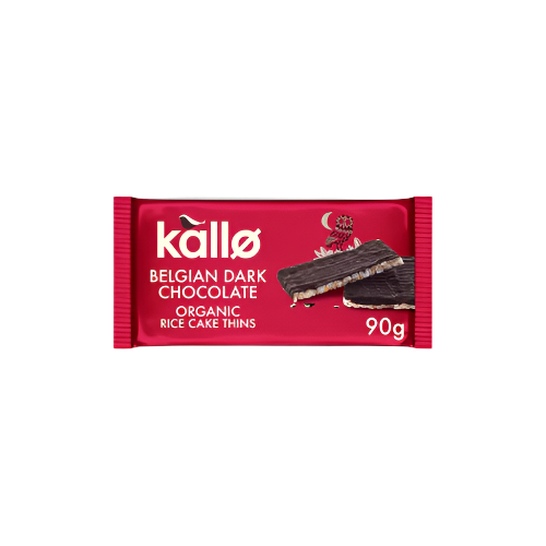 Kallo Organic Dark Chocolate Rice Cakes 90g | Crispy & Guilt-Free Chocolate Snack

