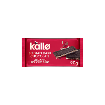 Kallo Organic Dark Chocolate Rice Cakes 90g | Crispy & Guilt-Free Chocolate Snack

