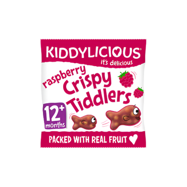 Kiddylicious Crispy Tiddlers Raspberry Flavor 12g – Healthy Snack for Kids

