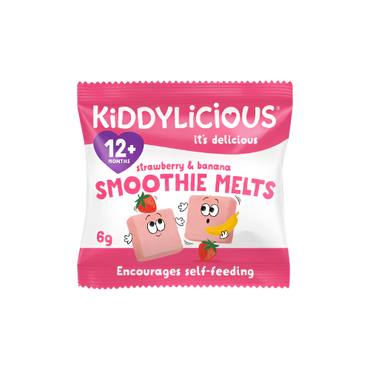 Kiddylicious Strawberry & Banana Smoothie Melts 6g – Healthy Snack for Babies

